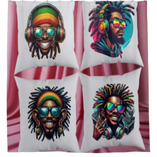 Cortina Para Box Colagem de Fotos (Frente)