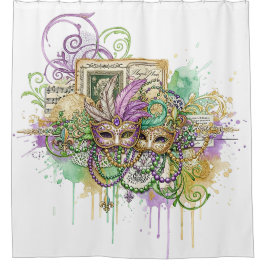 Cortina Para Box Colagem Splatter Mardi Gras