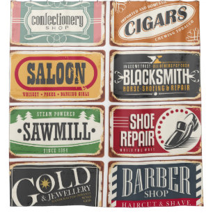 Cortina Para Box Coleção de posters de compro Vintage. Estante retr