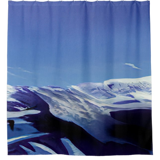 Cortina Para Box Colinas de neve, panorama de inverno (Frente)