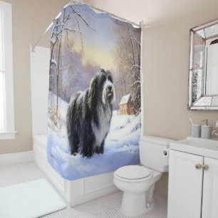 Cortina Para Box Collie, deixe nevar o Natal