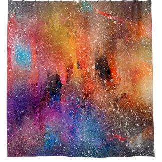Cortina Para Box Coloração d'água abstrato de arte em segundo plano