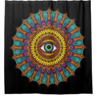 Cortina Para Box Colorful 90s Mandala Art -Trippy Third Eye Graphic