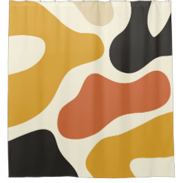 Cortina Para Box colorful Abstract mustard Black And White