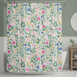 Cortina Para Box Colorful Floral Shower Curtain