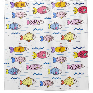 Cortina Para Box Colorida Escola de Peixes