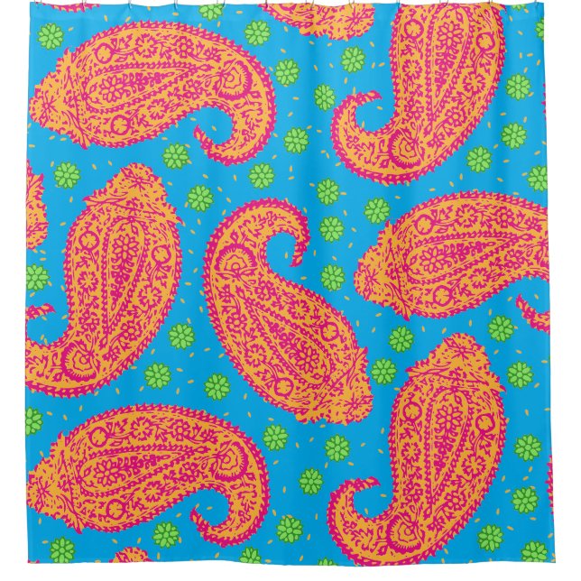 Cortina Para Box Colorida Paisley Pattern (Frente)