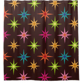 Cortina Para Box Coloridos Funky Meados do Século Explosões Estelar