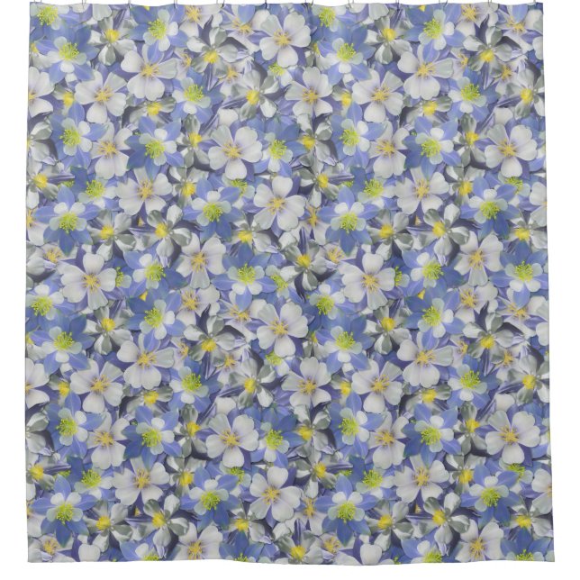 Cortina Para Box Columbines Padrão Sem Costura (Frente)