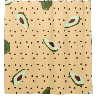 Cortina Para Box Comidas saudáveis. Padrão abacado sem costura, aba