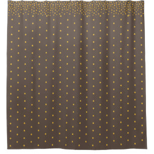 Cortina Para Box Confete Dourado Chic em Marrom