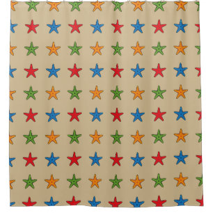 Cortina Para Box Conjunto de Starfish de Cartoon Colorido Bonito