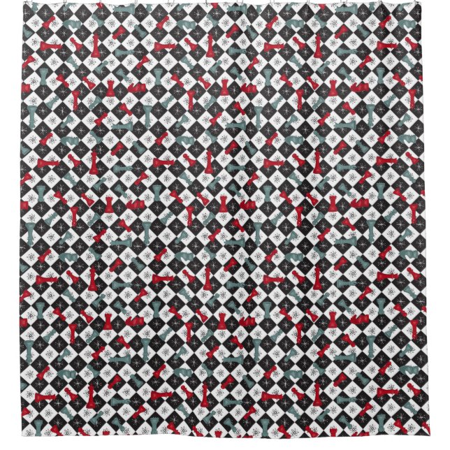 Cortina Para Box Conselho de Xadrez Retroativo (Frente)