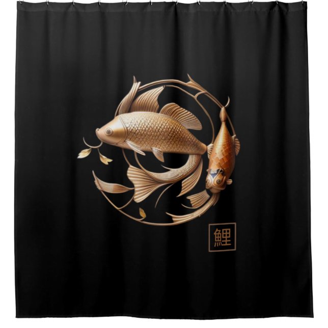 Cortina Para Box Copper Koi Fish esculpido (Frente)