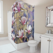 Cor d'água do galho magnólia rosa fundo púrpura