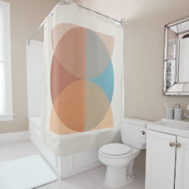 Cortina Para Box Cor de Água Geométrica dos Tones Terrenos Modernos