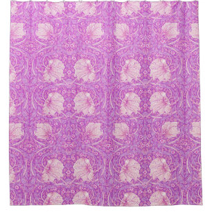 Cortina Para Box Cor de laranja rosa,pimpernel,William Morris, padr