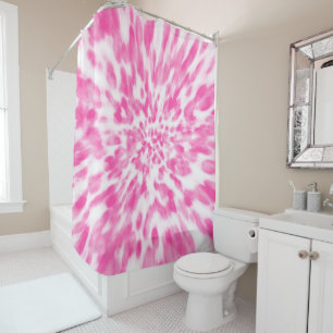 Cortina Para Box cor-de-rosa e branco, tintos