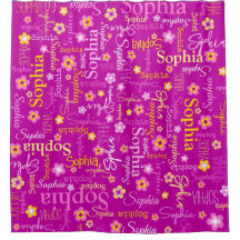 Cor-de-rosa flores roxas nome do texto personaliza