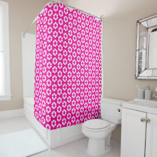 Cortina Para Box Coração Cor-de-rosa e Chá branco
