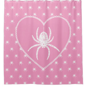 Cortina Para Box Coração de Aranha Rosa