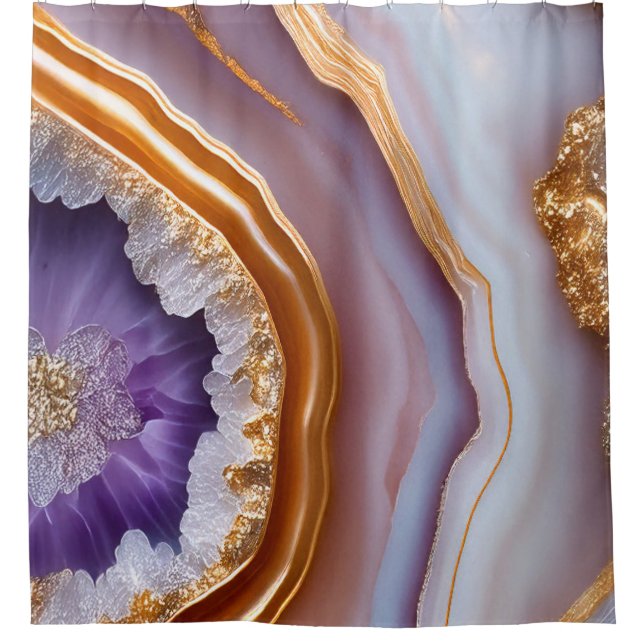 Cortina Para Box Coração Geode Invertido (Frente)