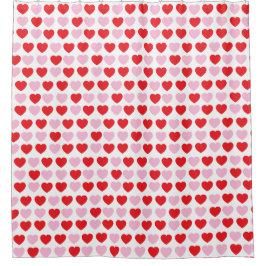 Cortina Para Box Corações de Dia de os namorados Vermelho e Rosa