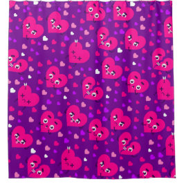 Cortina Para Box corações quebrados adoram anti-namorados roxos