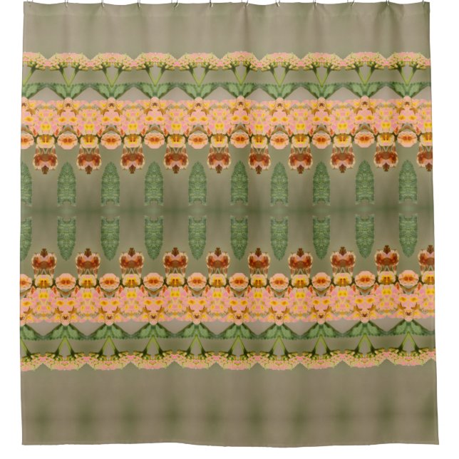 Cortina Para Box Coral e Verde Padrão (Frente)