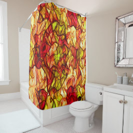 Cortina Para Box Cordas cruzadas escondidas sob um tecido vermelho