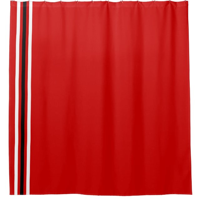 Cortina Para Box Cores da Escola Vermelho Branco Preto (Frente)