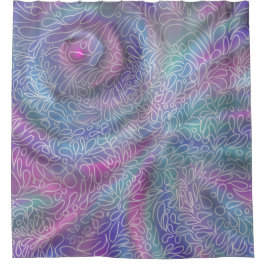 Cortina Para Box Cores de sereia metalérgica com abstrato paisleys