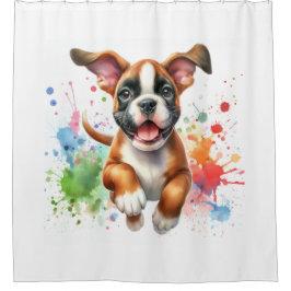 Cortina Para Box Cores Vibrantes do Cachorro Boxer