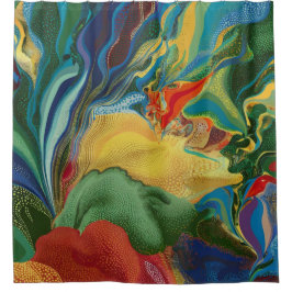 Cortina Para Box cores vibrantes reproduz a abstrato art