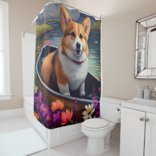 Cortina Para Box Corgi num Caiaque: Uma Aventura Cênica