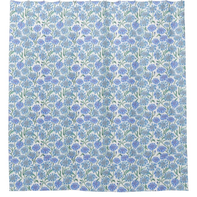 Cortina Para Box Cornflowers In Crayon Blue (Frente)