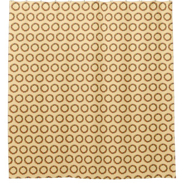 Cortina Para Box Coroa de Folhas de Outono Circular (Frente)