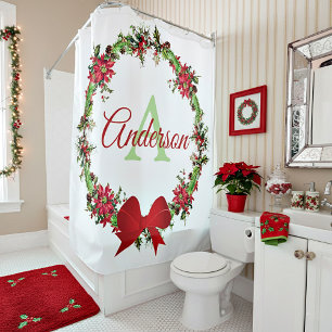 Cortina Para Box Coroa de Natal personalizada