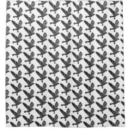 Cortina Para Box Corte de Raven Lino Voador Negro e Branco