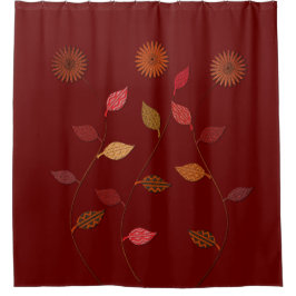 Cortina Para Box Cortina Chá das Folhas Vermelhas da Borda