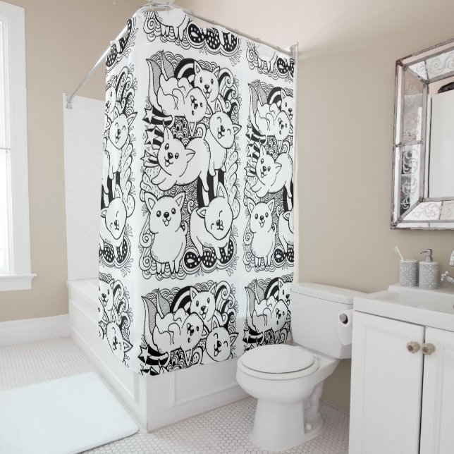 Cortina Para Box Cortina Chá de Monstros Bonitos (In Situ)