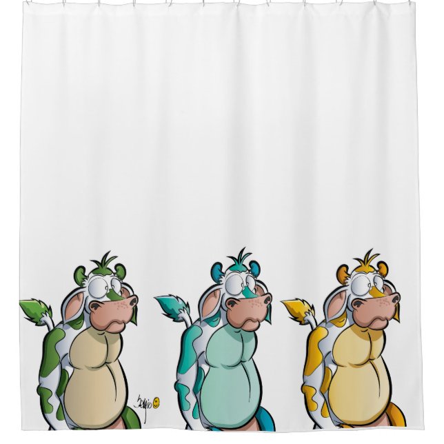 Cortina Para Box Cortina chá de vacas engraçadas (Frente)