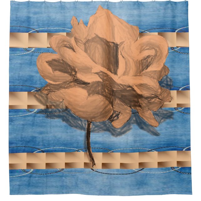 Cortina Para Box Cortina chá Floral (Frente)