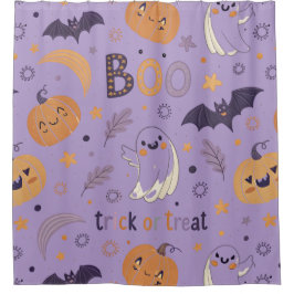 Cortina Para Box "Cortina de Banho de Halloween Fofa – Fantasmas, A
