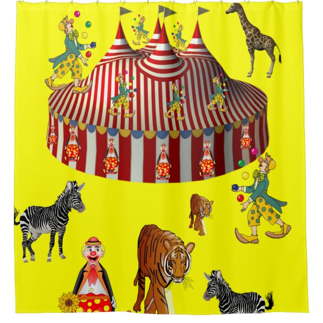 Cortina Para Box Cortina de chá amarela circo (Frente)