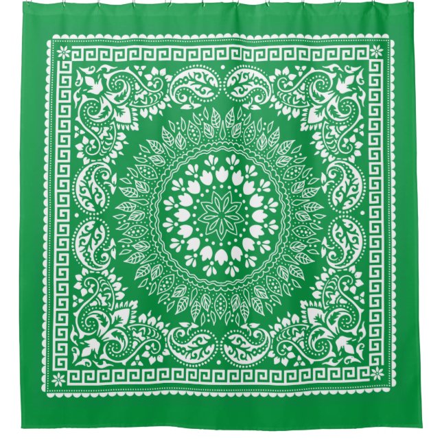 Cortina Para Box Cortina de Chá Bandana Verde-4 (Frente)