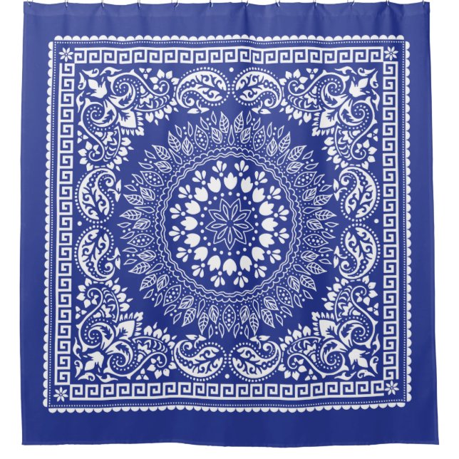Cortina Para Box Cortina de Chá Blue Bandana (Frente)