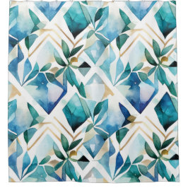 Cortina Para Box Cortina de Chá boêmica russa com Abstrato de aquar