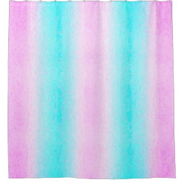 Cortina Para Box Cortina de Chá com risca ciana e rosa