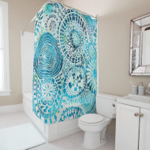 Cortina de chá de arte tropical